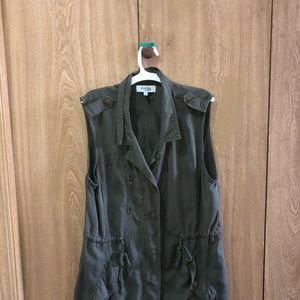 Olive green casual vest